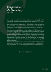 Conférence de Chambéry 1995 - 2007